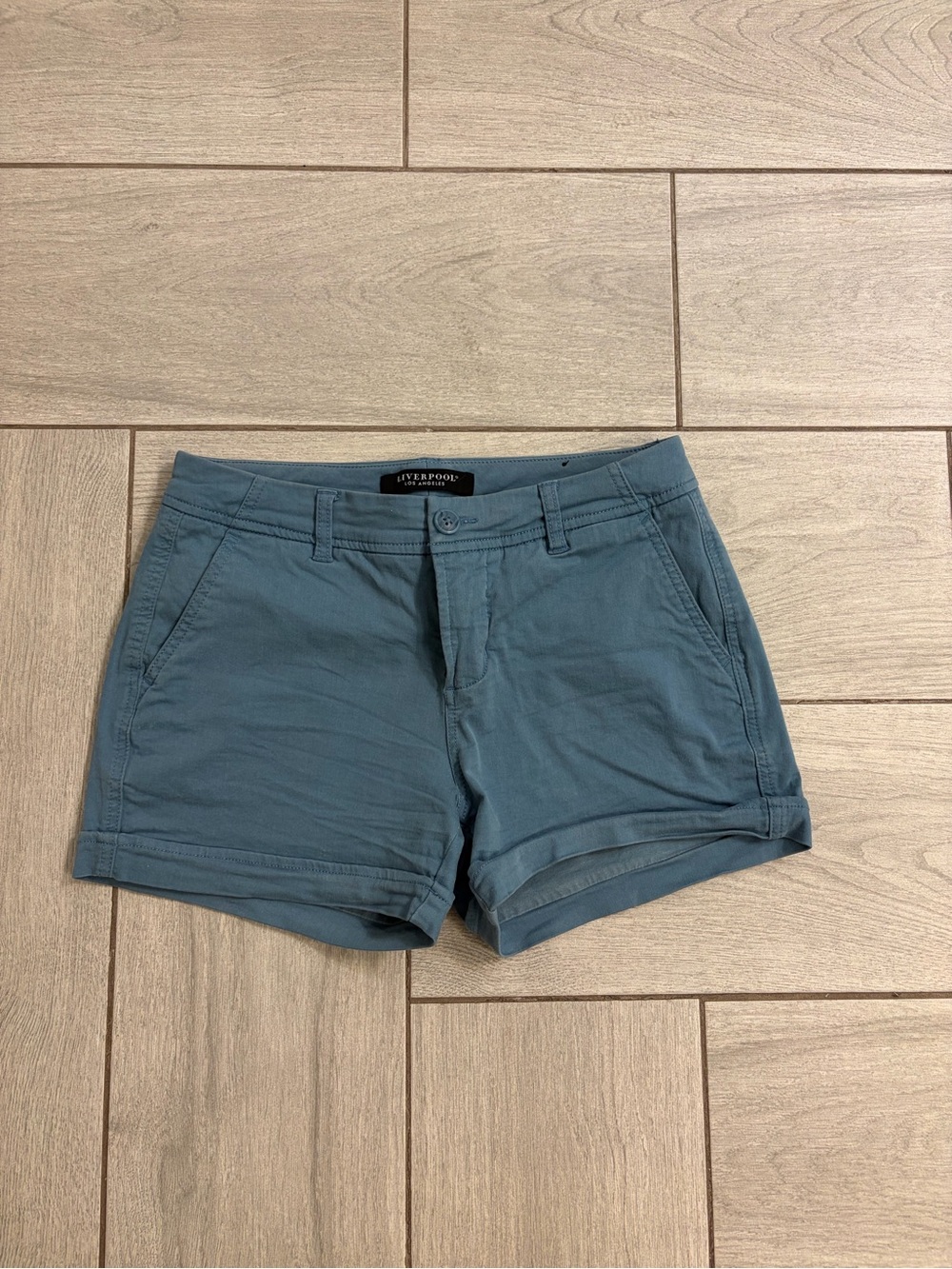 Liverpool Women's Teal Shorts with Cuffed Hem